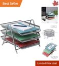Desk Organizer - 3 Trays, Durable Metal - Neatly Store Office Supplies - 1 Pack