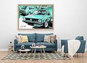VERRE ART Printed Framed Canvas Painting for Home Decor Office Wall Studio Wall Living Room Decoration (60x45inch Wooden Floater) - Vw Rabbit