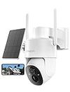 Solar Powered Security Camera TMEZON Outdoor Wireless 360° PTZ Camera for Home Surveillance with 3MP Night Vision Pan Tilt Solar Powered Two-Way Audio Motion Detection 2.4Ghz WiFi IP65 "vicohome" app