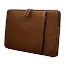 ABYS Genuine Leather 14 Inch Tan Laptop Sleeve & Slipcase For Men And Women (8619TN)
