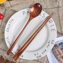 Wooden Spoon Fork Bamboo Kitchen Cooking Small Dining Table Set for 4 Circle