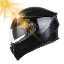 YONGBAO Full Face Hat - Full Face Dual Visor Snowmobile Hat | Cycling Street Hat for Adults Men and Women, Mountain Hat for Motorcycles, Scooters & Mopeds