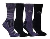 Columbia Women's Moisture Control Socks, Purple/Black, 4 Pair, Women's 4-10 shoe/9-11 Sock