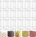 LATERN 20Pcs 210ml Clear Plastic Jars with Lids, 6.5CM Wide-mouth Storage Containers Refillable Empty Bottles for Dry Food Seasoning Honey Cosmetics Lotions Butters Slime Storage