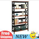 5 Shelf Spacious Shelves Bookcase Display Shelving Unit Industrial Bookshelf USA