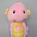 2012 Fisher Price Pink Soothe and Glow Seahorse Plush 10" Blue Musical Lights up