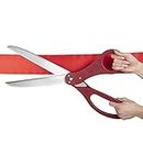Giant Ribbon Cutting Scissor Set with Red Ribbon Included - 25" Extra Large Scissors - Heavy Duty Metal Construction for Grand Openings, Inaugurations, Ceremonies & Special Events