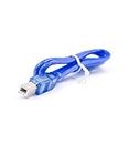 Super Debug Cable for Arduino UNO and Mega for Personal Computer, Printer, Scanner (Blue, USB A to B)