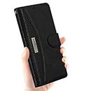 Dkandy Professional Series Leather Flip Wallet Case Stand with Metal Logo, Magnetic Closure & Card Holder Cover for Apple iPhone 11 Pro Max (6.5") - (Professional Black)