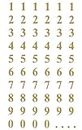 Small Gold Number Stickers