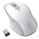 UGREEN Wireless Mouse, Ergonomic Bluetooth 5.0 Mouse for Laptop, 2.4G Cordless Mouse with USB Receiver, 1000/1600/2000/4000 DPI, 5 Buttons Silent Mice for MacBook, PC, Desktop, Chromebook, White