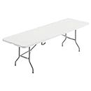 Nazhura 6 Foot Foldable/Folding Table Heavy Duty, Durable and Portable for Dining Picnic and Party (White, 6 Foot Table Cloth Included)