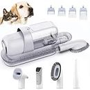 LMVVC Grooming Kit with 2.3L Vacuum Suction 99% Pet Hair, Pet Grooming Vacuum Low Noise with 5 Tools and 4 Different Lengths Clipper Guards for Dog Cat (White)
