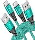 Txtcu USB C Cable 3.1A Fast Charge [2Pack 3.3ft/10ft] USB C Charger Cable Braided USB Type C Cable Compatible for Samsung Galaxy S21 S20 S10 A53 A22 A71 A03s Note 10 9, LG PS5 Controller,Switch.etc
