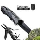 Pocket Knife Folding Multitool, Stocking Stuffers Gifts for Men Dad, Urvival Gear with Knife Pliers Screwdriver Saw, Multi Tool Camping Knife with Safety Locking for Outdoor Survival Hunting Camping