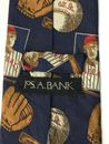 Corbata de seda auténtica de diseño de equipo de béisbol JOS A.BANK azul marino