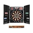 Ultrasport Electric Dartboard, With And Without Doors, Dart Machine For up to 16 Players, Including Throw Line, 12 Darts And 100 Soft Tips, Suitable For Parties And Game Nights