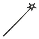 Qeuly Star Wand Black Fairy Wand 13 Inches Angel Wand Star Magic Princess Wands Plating Silver Star Stick (Black)