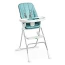 Ingenuity: ity by Ingenuity Sun Valley Compact Folding High Chair, Food-Grade Safe Plate, 5-Point Harness, For Ages 6 Months and Up, Unisex - Teal