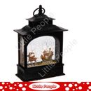 RAZ Reindeer and animals in Sleigh Christmas Water Snow Glitter Globe Lantern