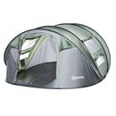Outsunny Camping Tent Dome Pop-up Tent  with Windows for 4-5 Person Dark Green