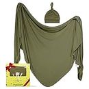 Jersey Swaddle Blanket, Baby Cover,Army Green, Boys or Girls Styles. by Lubella Supply Company (Olive)
