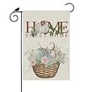 ZAEW Fall Garden Flag Home Sweet Home Thanksgiving Pumpkin Burlap Small 12x18 Inch Vertical Double Sided Outside Autumn Yard Holiday Outdoor Farmhouse Decoration