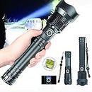 TTCPUYSA Rechargeable Led Flashlight, 90000 High Lumens Tactical Flashlights,Led Super Bright Flashlight for Outdoor (P90)