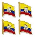 HSQCEZ 4 Pack Ecuador Flag Lapel Pin - Ecuadorian Flags Pins Lapel Hat Backpacks Suit Decoration & Men Women Waving Patriotic Enamel Metal Badge Souvenir, Zinc, no gemstone