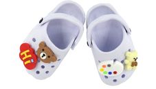 Dolls clothes for 17" Baby Born Shoes BOYS WHITE PLASTIC SANDALS
