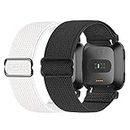 RockloookY Pack 2 Elastic Strap Compatible with Fitbit Versa Strap/Fitbit Versa 2 Strap/Fitbit Versa Lite Strap, Soft Nylon Replacement Strap for Women Men, Nylon