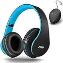 ZIHNIC Bluetooth Headphones Over-Ear, Foldable Wireless and Wired Stereo Headset Micro SD/TF, FM for Cell Phone,PC,Soft Earmuffs &Light Weight for Prolonged Wearing(Blue)