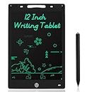 LCD Writing Tablet, 12 Inch Electronic Kids Drawing Board, Portable Graphics Pad with Lock Function, Reusable Message Memo Board for Home, School & Office
