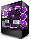 KEDIERS PC Case 4 PWM ARGB Cases Fans,E-ATX Mid Tower Gaming Computer Case with 2*Tempered Glass, USB3.0 * 2,Black,G900