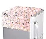 Kienlix Waterproof Refrigerator Dust Cover Multi-Function Fridge Dust Cover With Storage Bag Organizer Kitchen Fridge Accessories (Pink) - Cotton