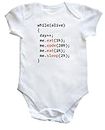 Hippowarehouse Eat Code eat Sleep Day of Programmer Baby Vest Bodysuit (Short Sleeve) Boys Girls White