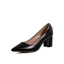VIPAVA Scarpe Oxford da Donna Square High Heels Leather Women's Shoes Spring And Autumn Dresses Women's Shallow Mouth (Color : Schwarz, Size : 34 EU)