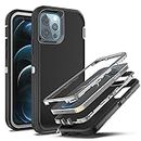 YmhxcY for iPhone 11 Pro Max Case Shockproof Dropproof Dust-Proof Drop Proof 3-Layer Durable Phone Case Heavy Duty Protection Phone Case Cover for Apple iPhone 11 Pro Max 6.5"-Black/Grey