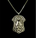 Mastiff Dog Gold or Silver Plated Pendant & Necklace