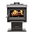 Ashley Hearth AW1120E-P 1,200 Sq. Ft. EPA Certified Pedestal Wood Burning Stove, Black