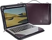 Broonel Purple Leather Laptop Messenger Case - Compatible with HP Pro x360 Fortis 11.6" G9