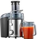 FOHERE Juicer Machine, 1000W Centrifugal Juicer with 2 Speed Setting, Wide 3” Feed Chute for Whole Fruit Vegetable, Juicer Extractor with High Power and Quiet Motor, Easy to Clean