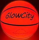 GlowCity LED Light-Up Basketball – Size 5, 27.5 inch, Ideal for Youth & Pre-Teen Night Games – Impact Activated Glow-in-The-Dark Fun, Nylon Wound Durability, Batteries Included