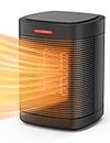 Space Heater, 500W Small Space Heater for Indoor Use, Ceramic Personal Heater with Overheating & Tip-Over Protection, Mini Quiet Desk Heater for Home Office Bedroom
