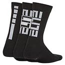 Nike Elite Crew Socks 3-Pair (Little Kid/Big Kid) Black/White MD (5-7 Big Kid Shoe, 6-10 Women Shoe, 6-8 Men Shoe)