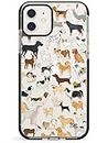 Hand Painted Dog Breeds Black Impact Impact Phone Case for iPhone 12 Mini | Protective Dual Layer Bumper TPU Silikon Cover Pattern Printed | Cute Adorable Breeds Mix Animals