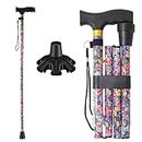 Walking Cane PANZHENG Cane for Man/Woman | Mobility & Daily Living Aids | 5-Level Height Adjustable Walking Stick | Comfortable Plastic T-Handle Portable Walking Stick Folding Cane
