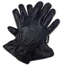 Hand Fellow Men’s Soft Nappa Sheepskin Warm Winter Leather Gloves Fleece Lining Thinsulate Gloves (Large, Black Original)