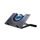 Trust Gaming GXT 1125 Quno Laptop Cooling Stand - Laptops up to 17.3 inch, 5 Blue Illuminated Fans, Adjustable Angle, Computer Cooler - Black
