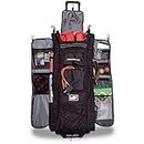 PowerNet All Gear Transporter | Rolling Baseball Equipment Bag for Coaches All w/Terrain Wheels | Large Main Compartment Fits Four 7x7 Net or Training Equipment Bags | Side Bat Sleeve and 20+Pockets